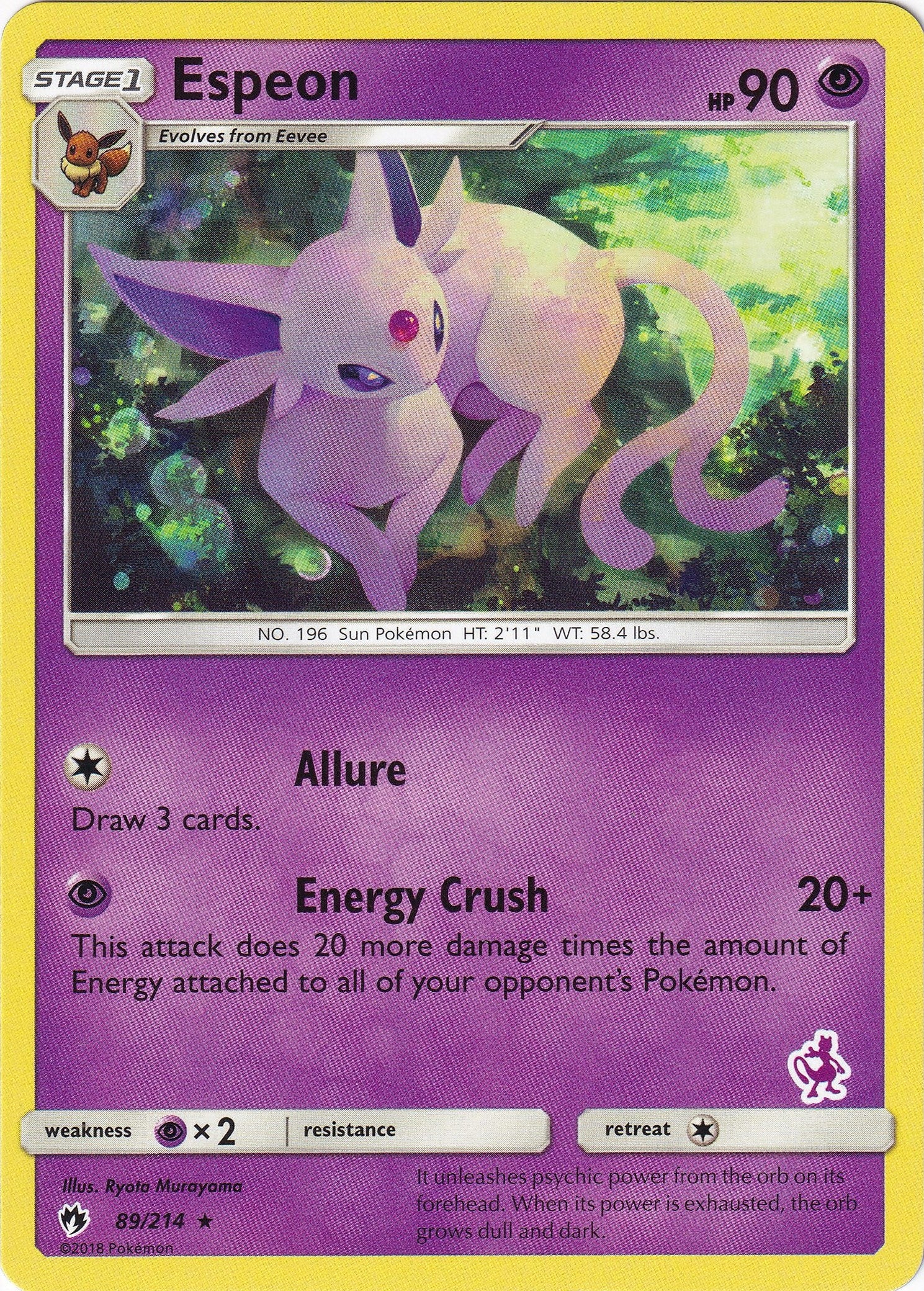 Image for Espeon - 89/214 (Mewtwo Stamped) (089/214) (Battle Academy) - Pokemon