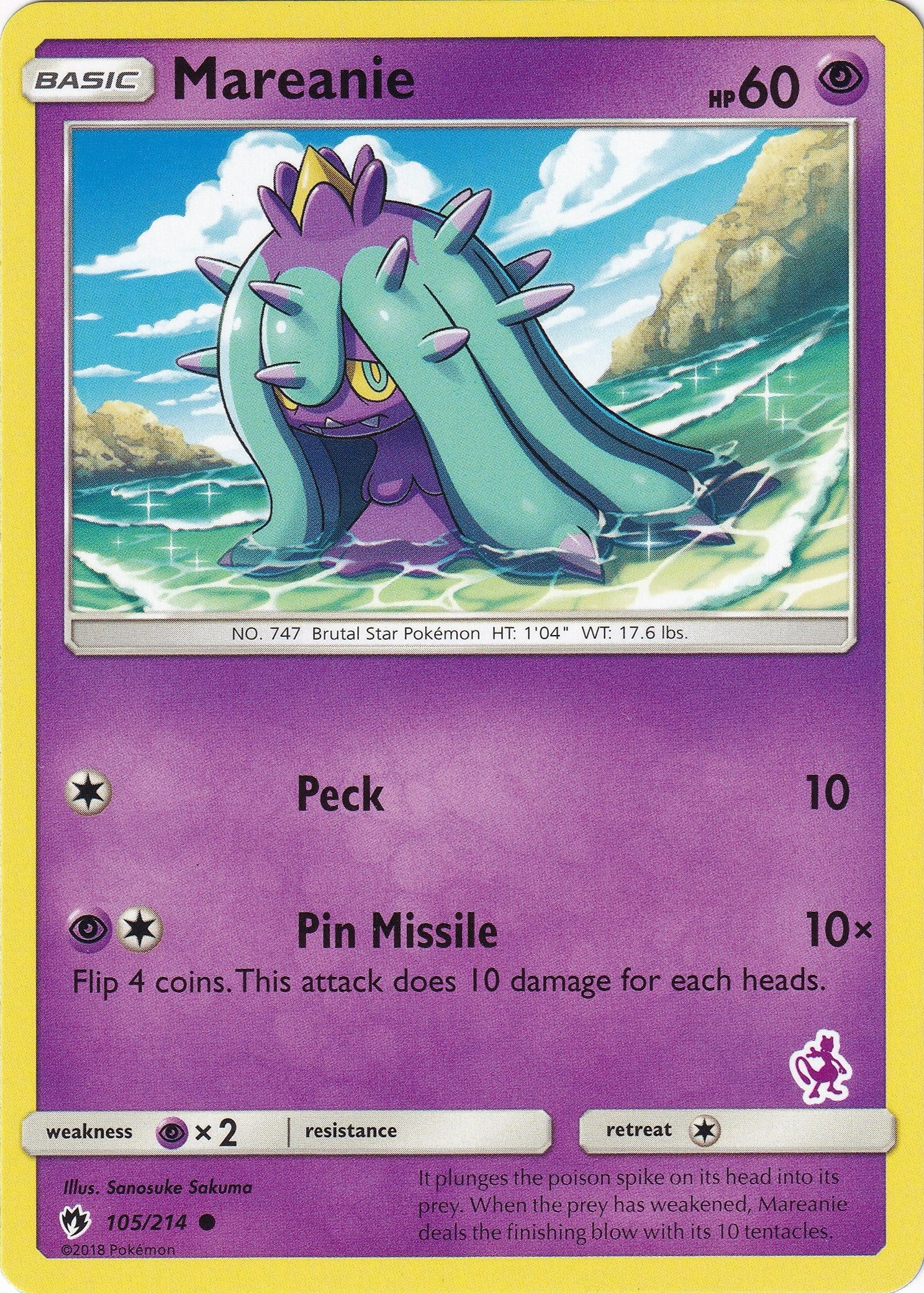 Image for Mareanie - 105/214 (Mewtwo Stamped) (105/214) (Battle Academy) - Pokemon