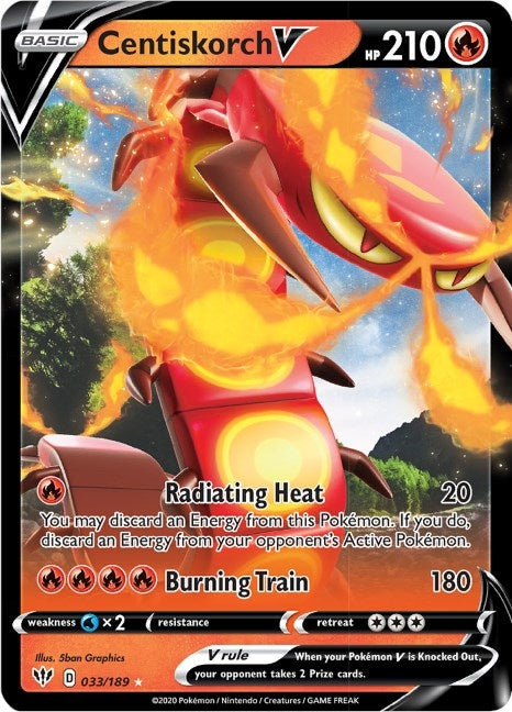 Image for Centiskorch V (033/189) (SWSH03: Darkness Ablaze) - Pokemon