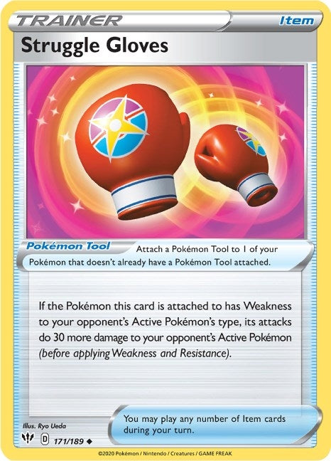 Image for Struggle Gloves (171/189) (SWSH03: Darkness Ablaze) - Pokemon