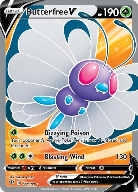 Image for Butterfree V (Full Art) (177/189) (SWSH03: Darkness Ablaze) - Pokemon