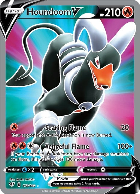 Image for Houndoom V (Full Art) (178/189) (SWSH03: Darkness Ablaze) - Pokemon