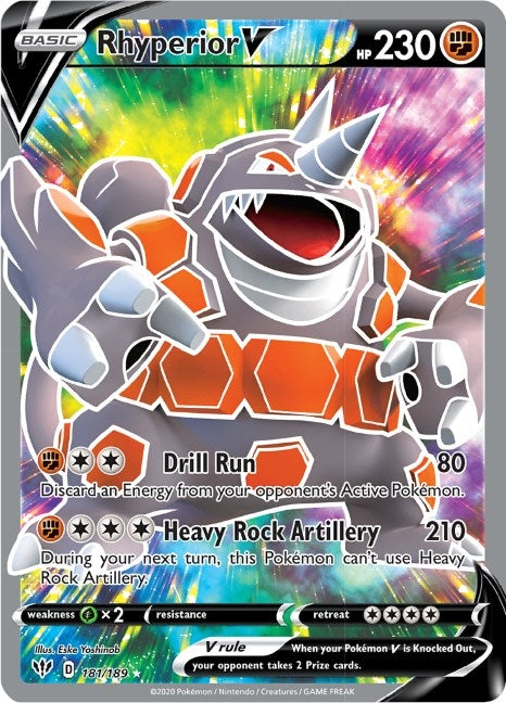 Image for Rhyperior V (Full Art) (181/189) (SWSH03: Darkness Ablaze) - Pokemon