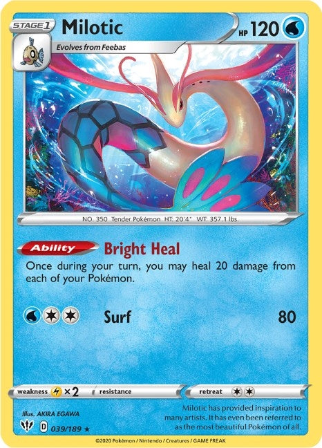 Image for Milotic (039/189) (SWSH03: Darkness Ablaze) - Pokemon