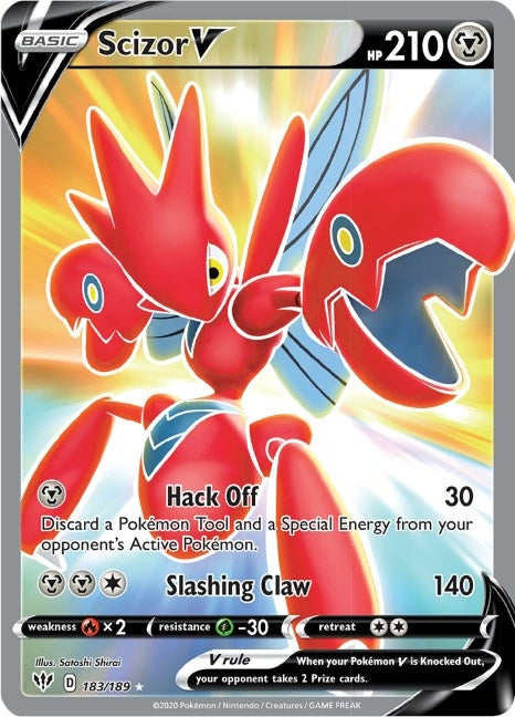 Image for Scizor V (Full Art) (183/189) (SWSH03: Darkness Ablaze) - Pokemon