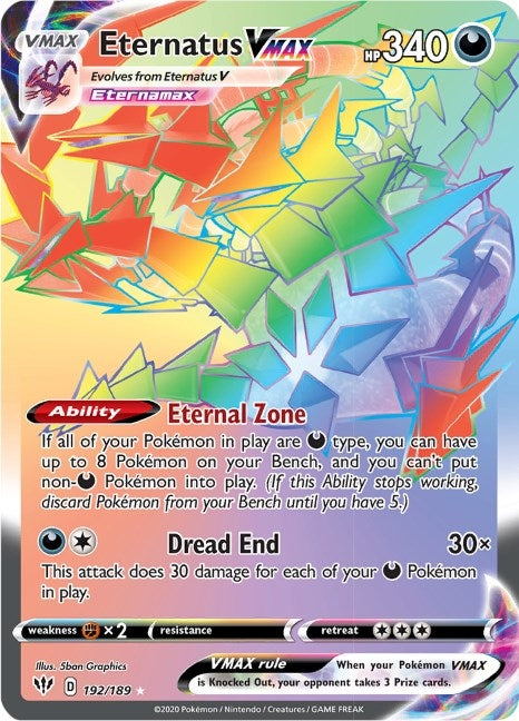Image for Eternatus VMAX (Secret) (192/189) (SWSH03: Darkness Ablaze) - Pokemon