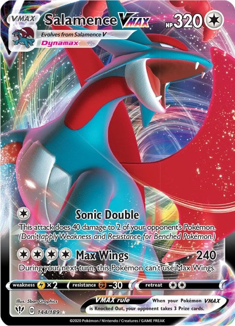 Image for Salamence VMAX (144/189) (SWSH03: Darkness Ablaze) - Pokemon
