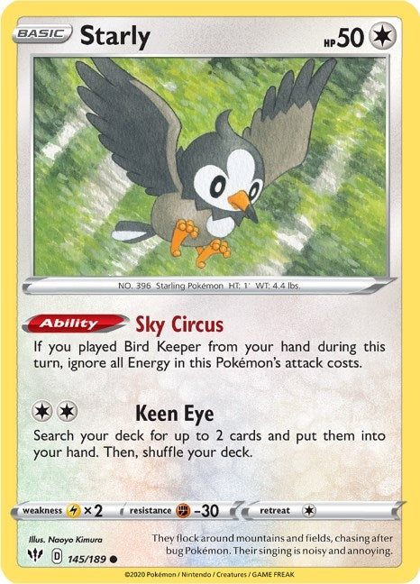 Image for Starly (145/189) (SWSH03: Darkness Ablaze) - Pokemon