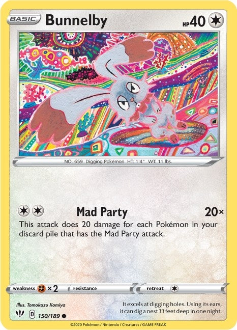 Image for Bunnelby (150/189) (SWSH03: Darkness Ablaze) - Pokemon