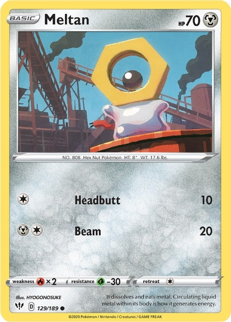 Image for Meltan (129/189) (SWSH03: Darkness Ablaze) - Pokemon