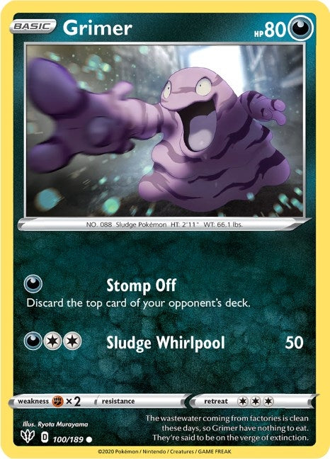Image for Grimer (100/189) (SWSH03: Darkness Ablaze) - Pokemon