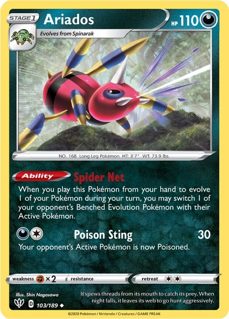 Image for Ariados (103/189) (SWSH03: Darkness Ablaze) - Pokemon
