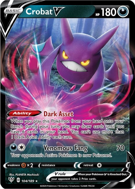 Image for Crobat V (104/189) (SWSH03: Darkness Ablaze) - Pokemon