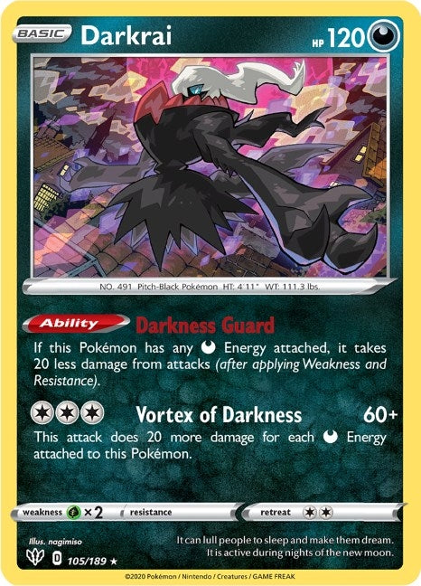 Image for Darkrai (105/189) (SWSH03: Darkness Ablaze) - Pokemon