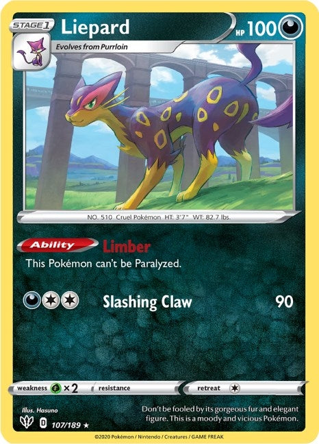 Image for Liepard (107/189) (SWSH03: Darkness Ablaze) - Pokemon