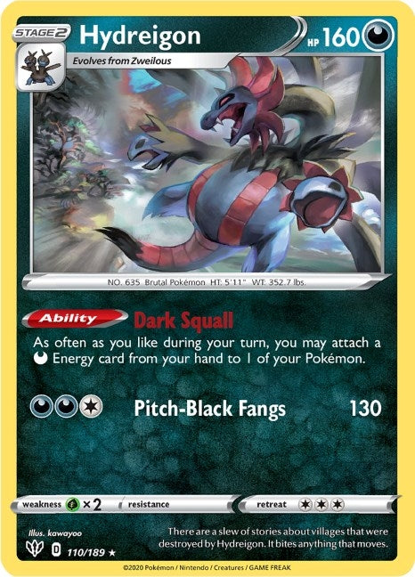 Image for Hydreigon (110/189) (SWSH03: Darkness Ablaze) - Pokemon