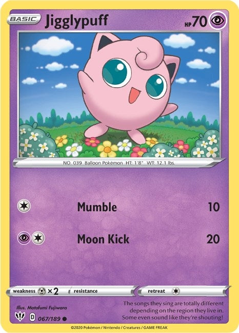Image for Jigglypuff (067/189) (SWSH03: Darkness Ablaze) - Pokemon