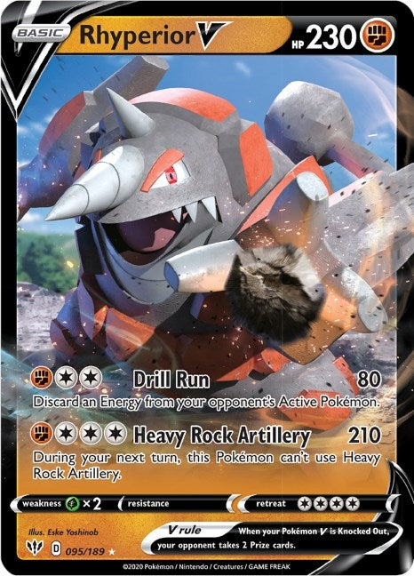Image for Rhyperior V (095/189) (SWSH03: Darkness Ablaze) - Pokemon