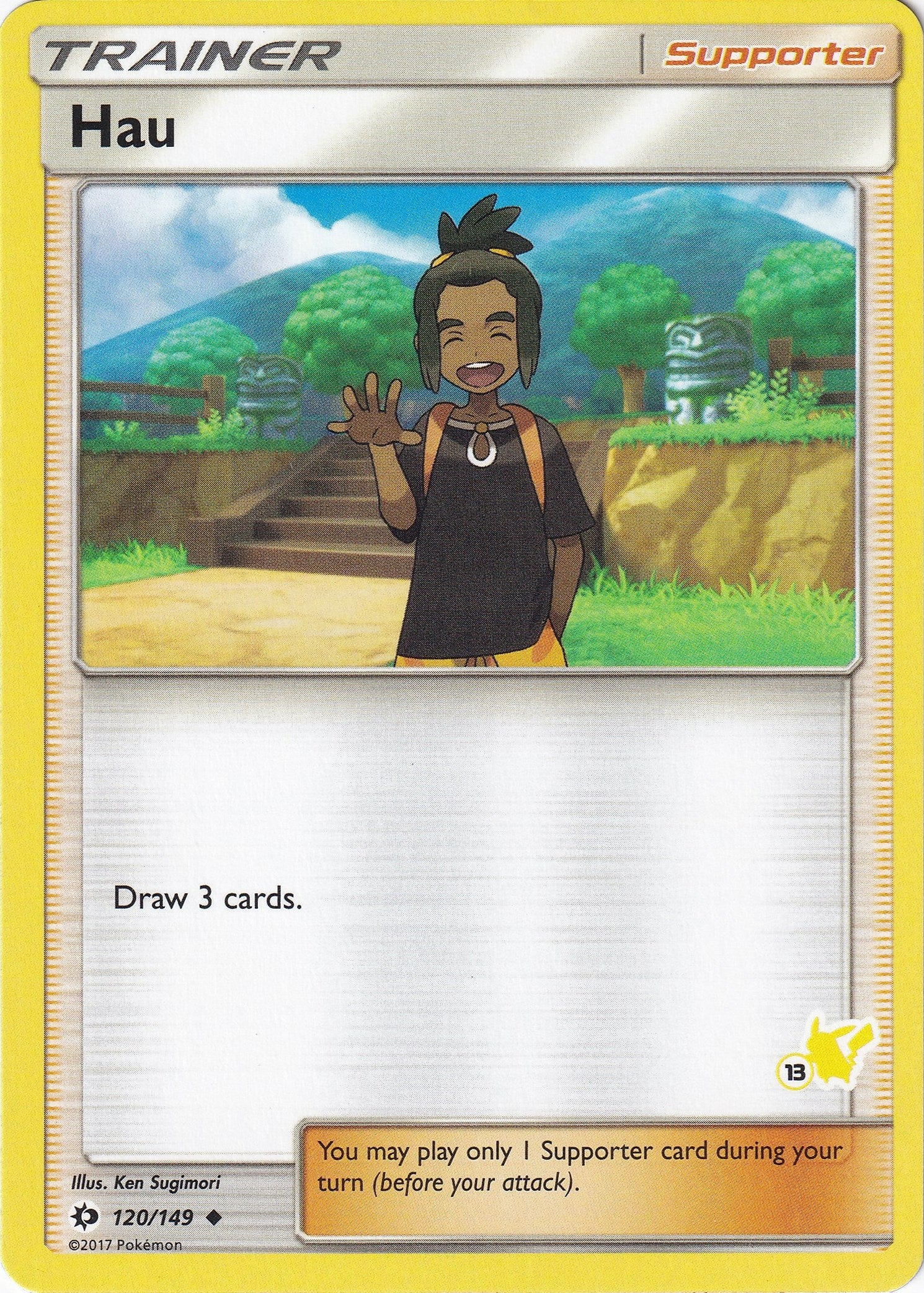 Image for Hau - 120/149 (#13 Pikachu Stamped) (120/149) (Battle Academy) - Pokemon