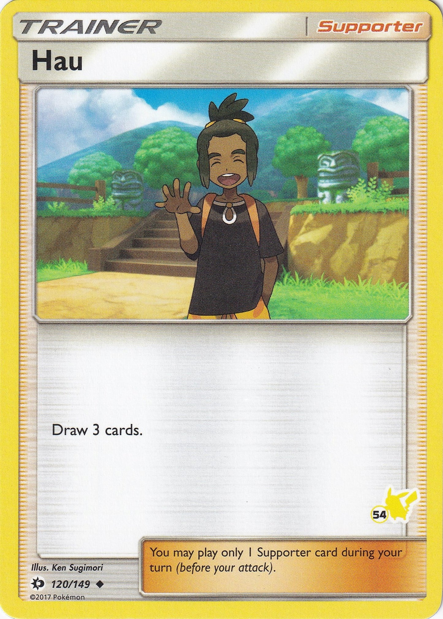 Image for Hau - 120/149 (#54 Pikachu Stamped) (120/149) (Battle Academy) - Pokemon