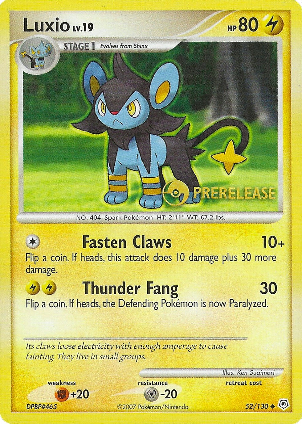 Image for Luxio - 52/130 (Prerelease) (52/130) (Nintendo Promos) - Pokemon
