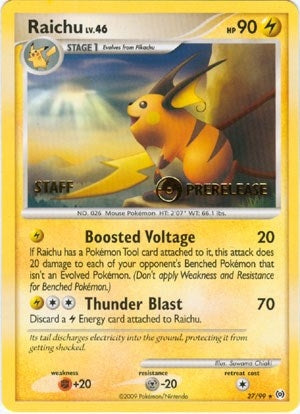 Image for Raichu - 27/99 (Prerelease) [Staff] (27/99) (Nintendo Promos) - Pokemon