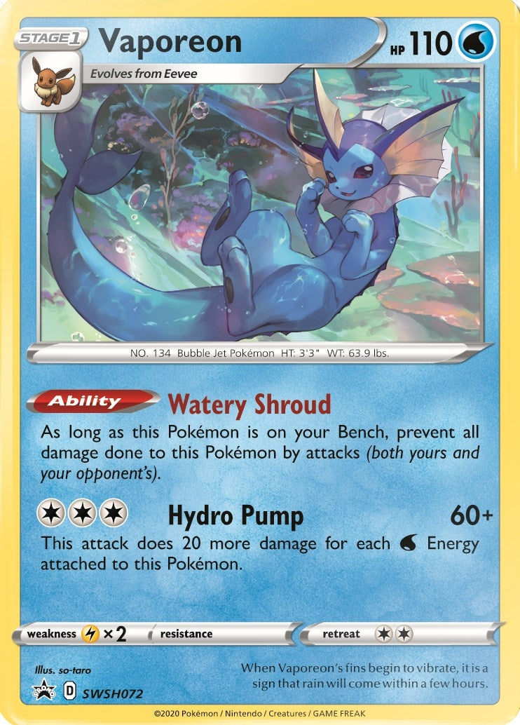 Image for Vaporeon - SWSH072 (SWSH072) (SWSH: Sword & Shield Promo Cards) - Pokemon