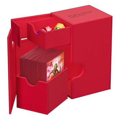 Ultimate Guard: Deck Box – XenoSkin Monocolor Flip'n'Tray 80+ – Red