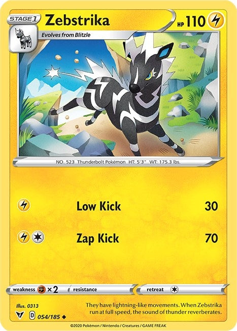 Image for Zebstrika (054/185) (SWSH04: Vivid Voltage) - Pokemon