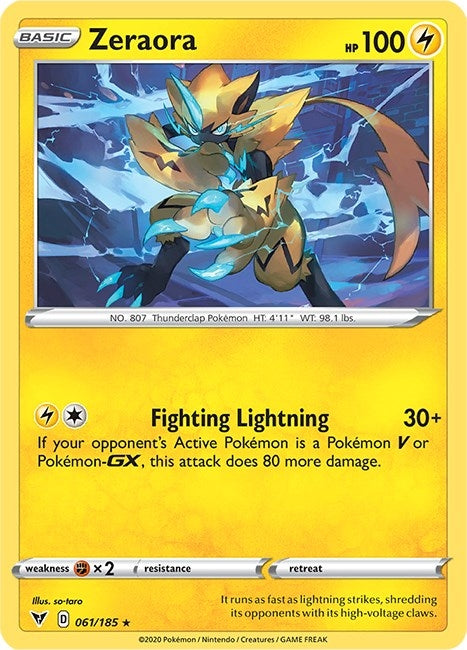 Image for Zeraora (061/185) (SWSH04: Vivid Voltage) - Pokemon