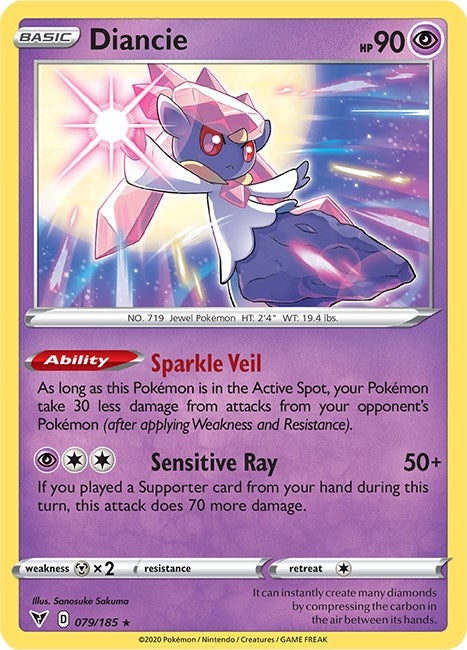 Image for Diancie (079/185) (SWSH04: Vivid Voltage) - Pokemon