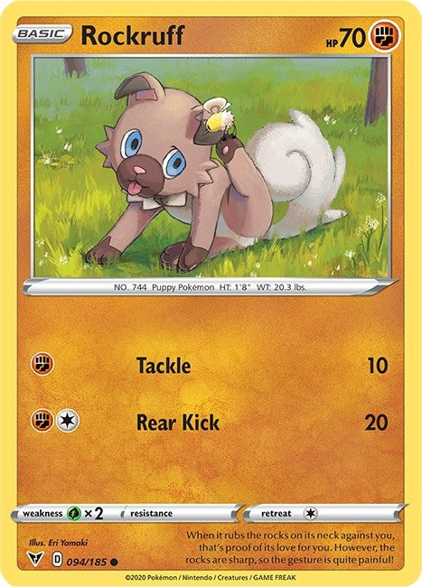 Image for Rockruff (094/185) (SWSH04: Vivid Voltage) - Pokemon