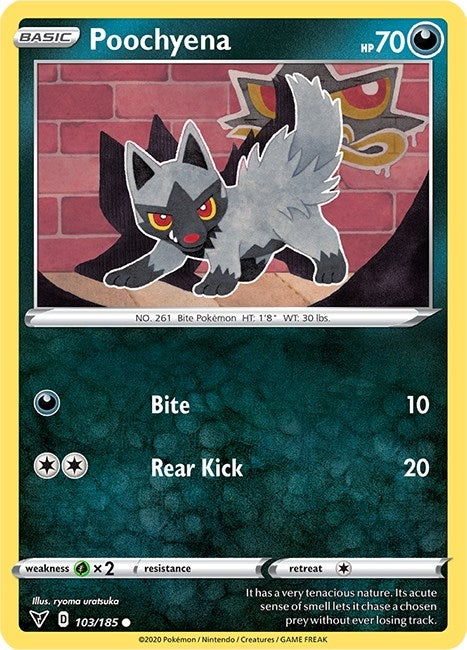 Image for Poochyena (103/185) (SWSH04: Vivid Voltage) - Pokemon