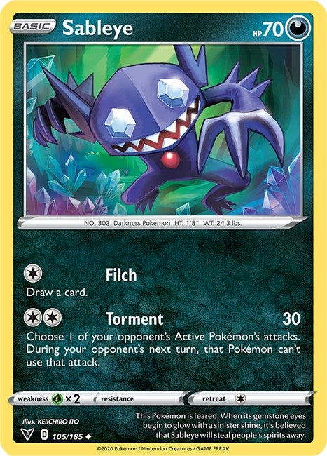 Image for Sableye (105/185) (SWSH04: Vivid Voltage) - Pokemon