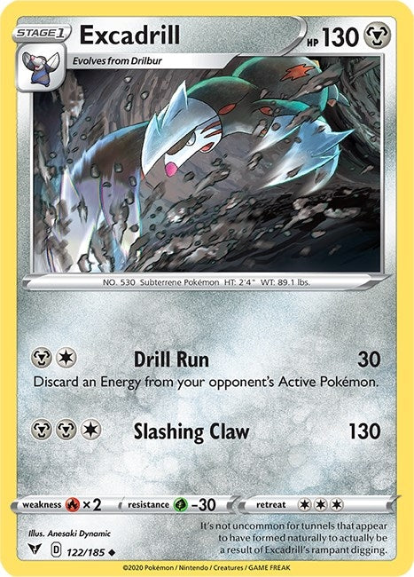 Image for Excadrill (122/185) (SWSH04: Vivid Voltage) - Pokemon