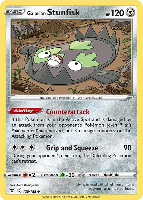 Image for Galarian Stunfisk (125/185) (SWSH04: Vivid Voltage) - Pokemon