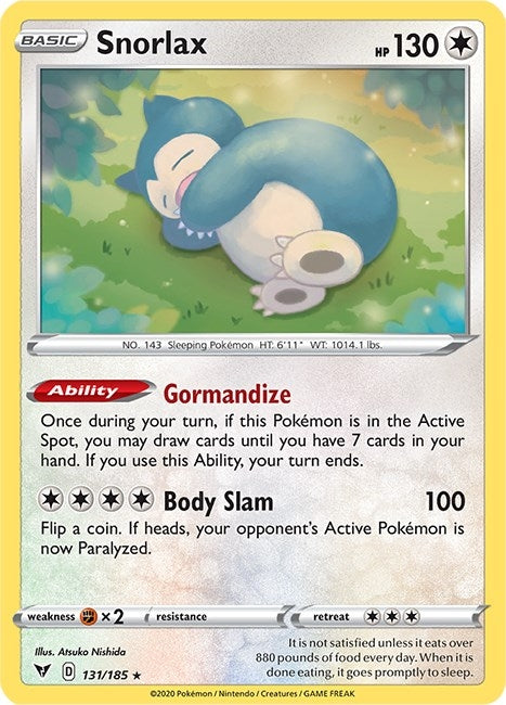 Image for Snorlax (131/185) (SWSH04: Vivid Voltage) - Pokemon