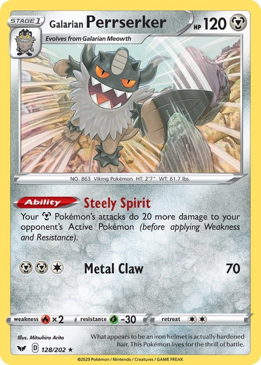 Image for Galarian Perrserker 128/202 (SWSH Base Set) (128/202) (Deck Exclusives) - Pokemon
