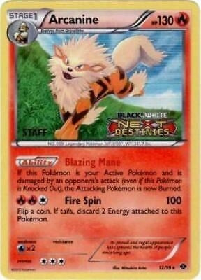 Image for Arcanine - 12/99 (Prerelease) [Staff] (12/99) (Black and White Promos) - Pokemon
