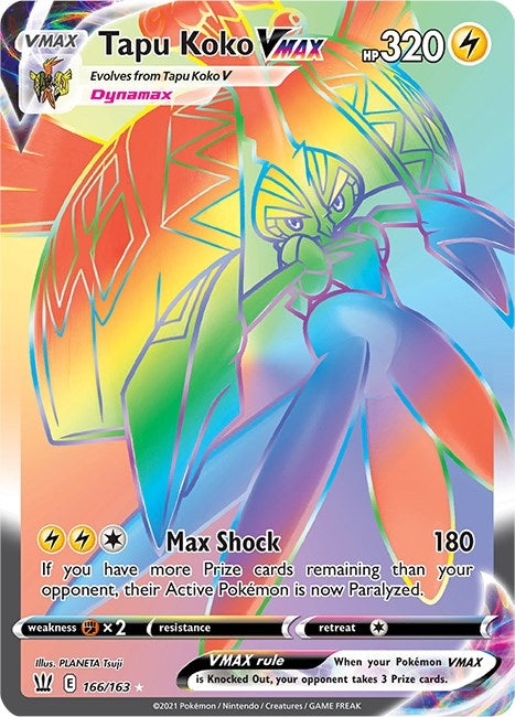 Image for Tapu Koko VMAX (Secret) (166/163) (SWSH05: Battle Styles) - Pokemon