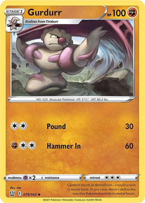Image for Gurdurr (074/163) (SWSH05: Battle Styles) - Pokemon