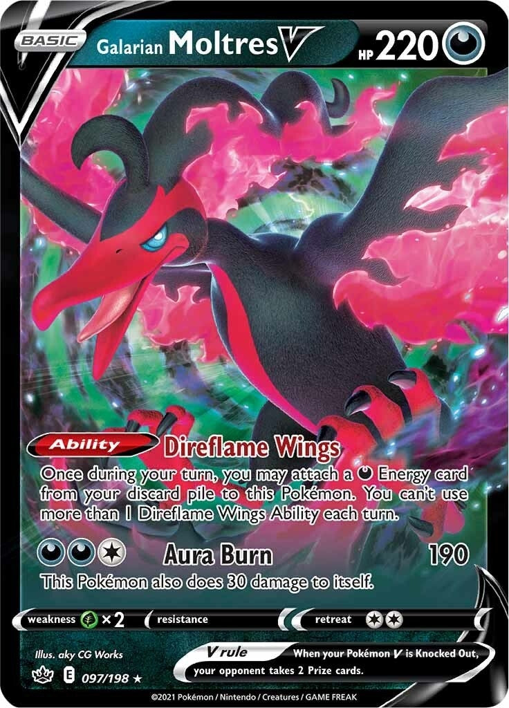 Image for Galarian Moltres V (097/198) (SWSH06: Chilling Reign) - Pokemon