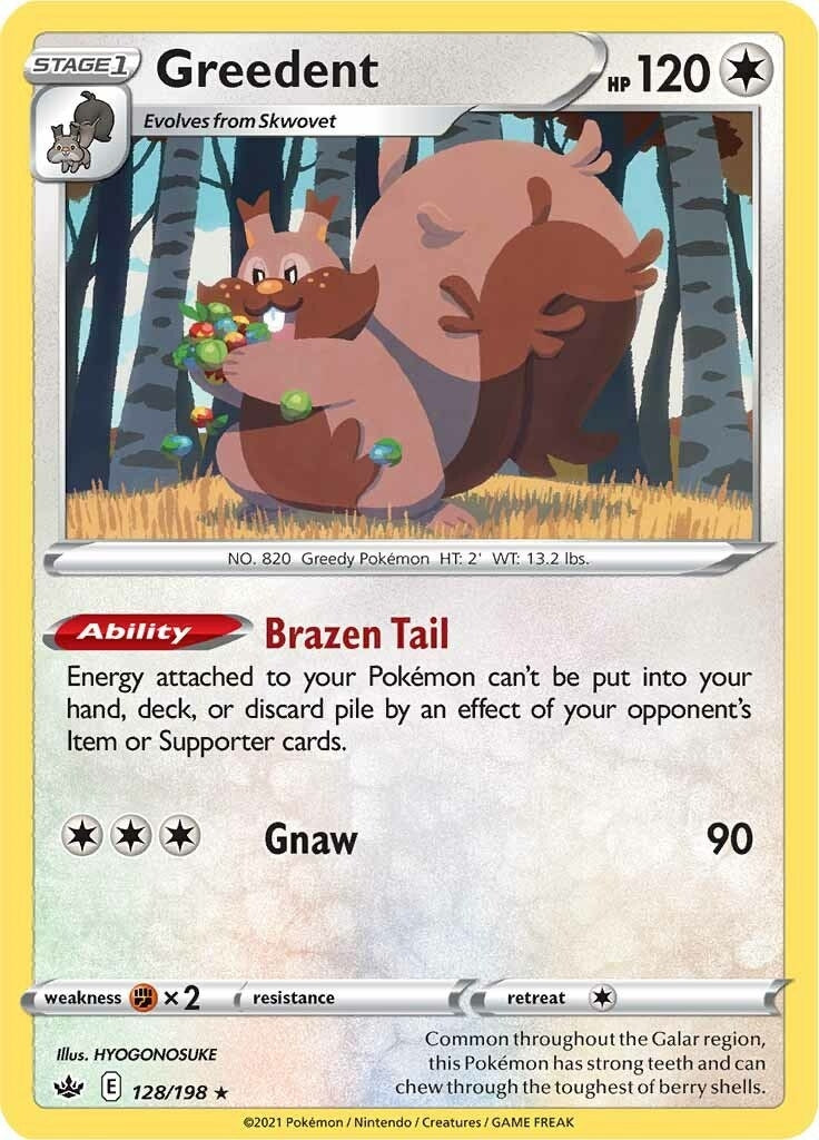 Image for Greedent (128/198) (SWSH06: Chilling Reign) - Pokemon