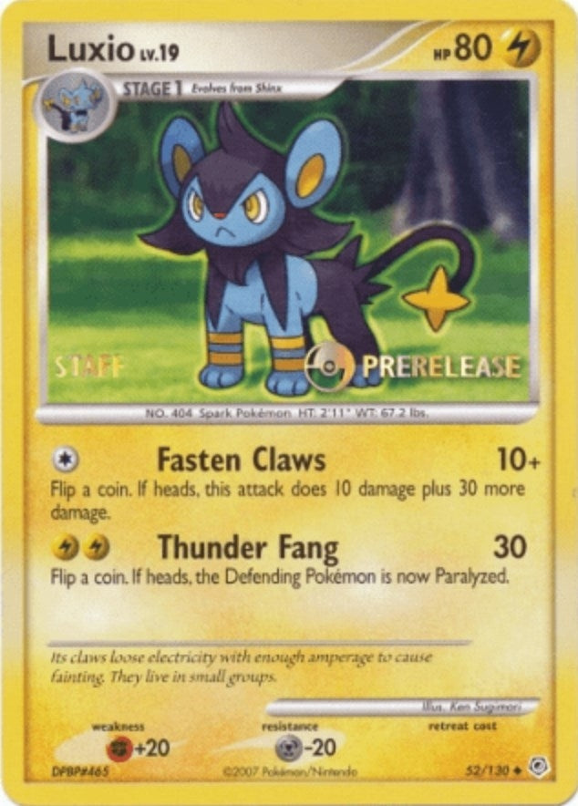 Image for Luxio - 52/130 (Prerelease) [Staff] (52/130) (Nintendo Promos) - Pokemon