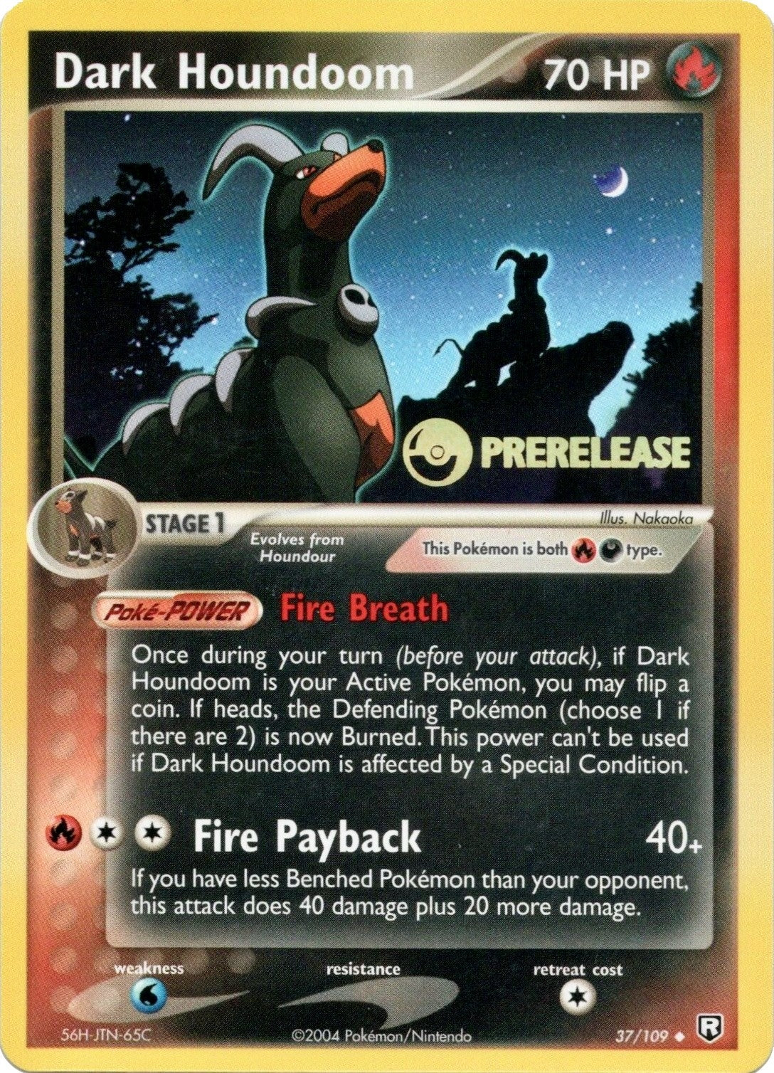 Image for Dark Houndoom - 37/109 (Prerelease) (37/109) (Nintendo Promos) - Pokemon
