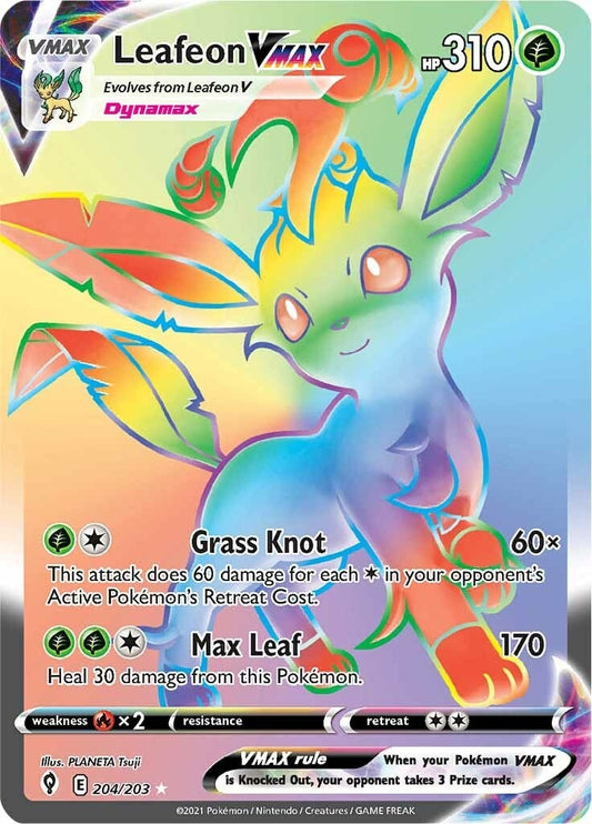 Image for Leafeon VMAX (Secret) (204/203) (SWSH07: Evolving Skies) - Pokemon