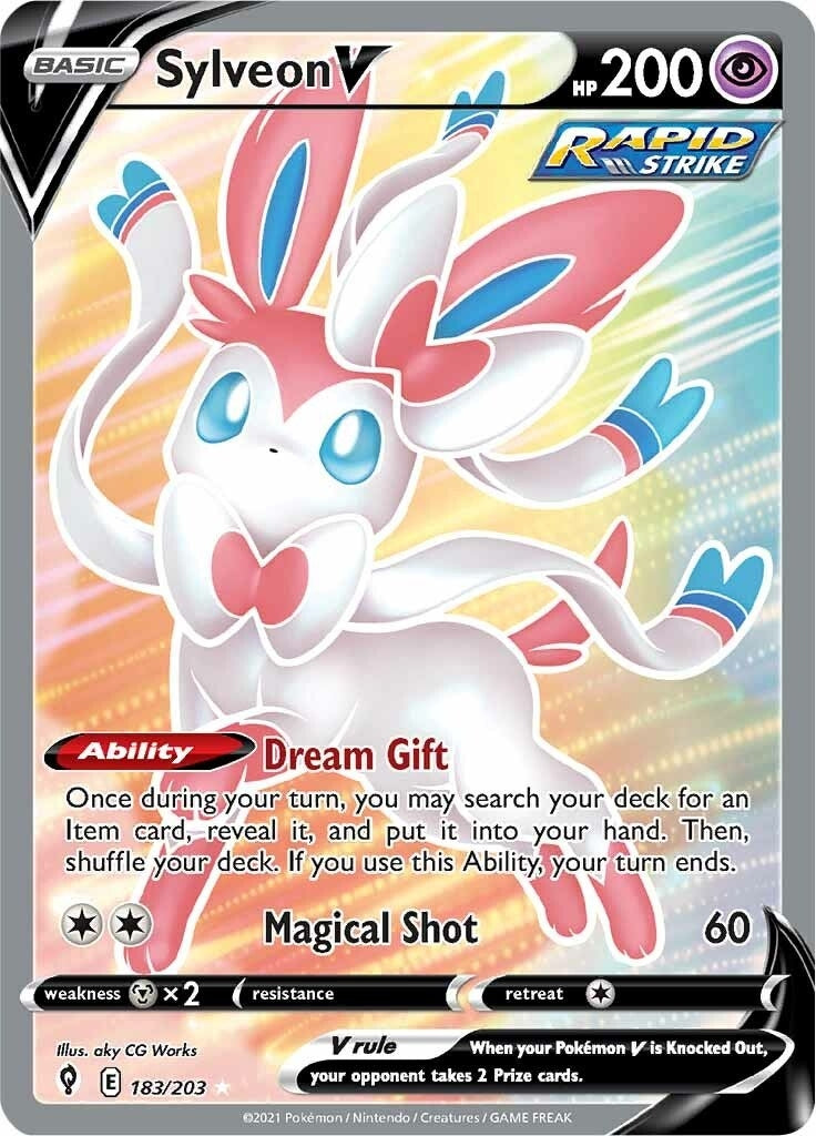 Image for Sylveon V (Full Art) (183/203) (SWSH07: Evolving Skies) - Pokemon