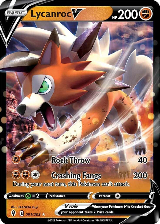 Image for Lycanroc V (091/203) (SWSH07: Evolving Skies) - Pokemon