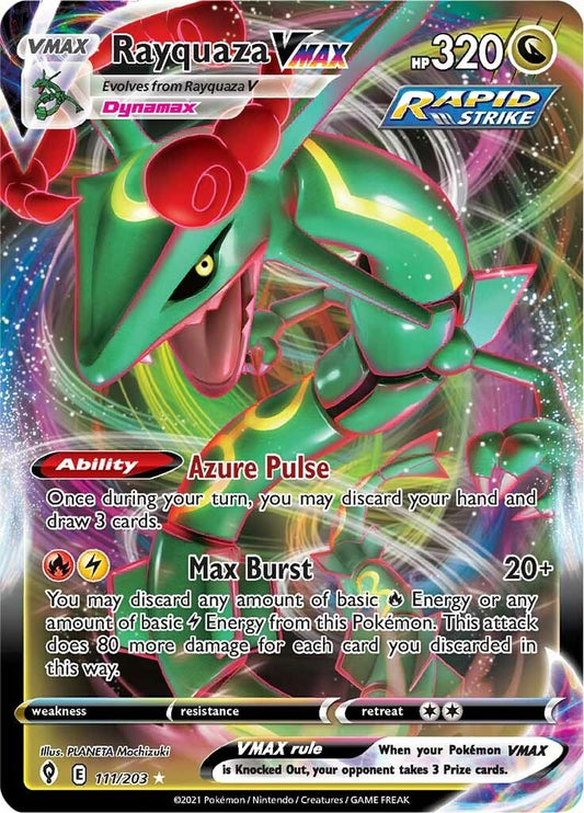 Image for Rayquaza VMAX (111/203) (SWSH07: Evolving Skies) - Pokemon