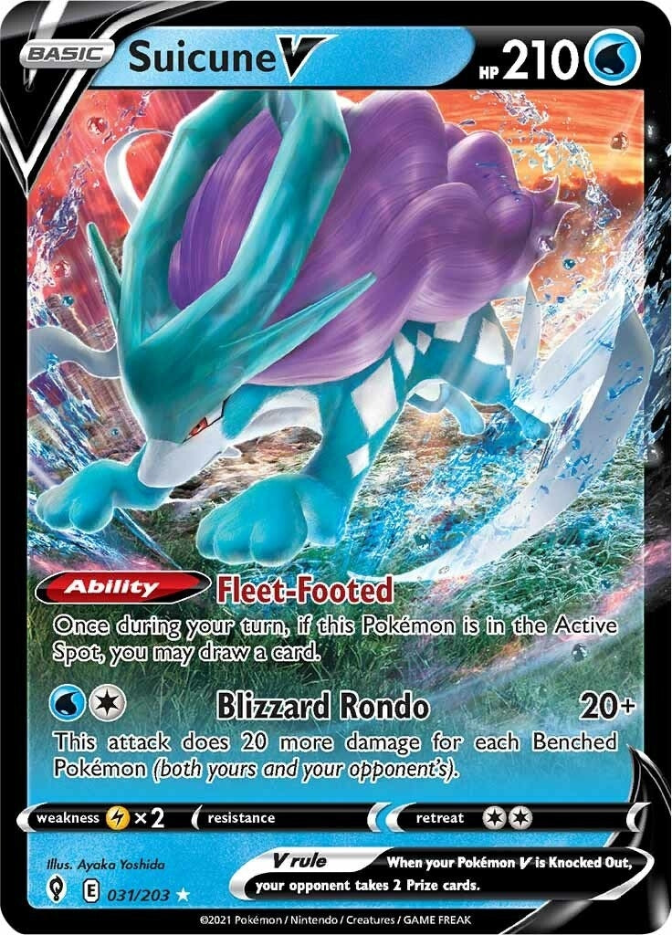 Image for Suicune V (031/203) (SWSH07: Evolving Skies) - Pokemon